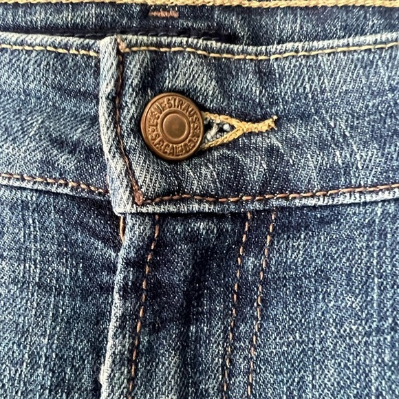 Levi’s Superlow 518 jeans flare true blue wash jean size 13 Long  wide leg - Picture 4 of 12